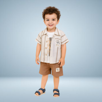 Boys Fawn Baba-Suit With T-Shirt