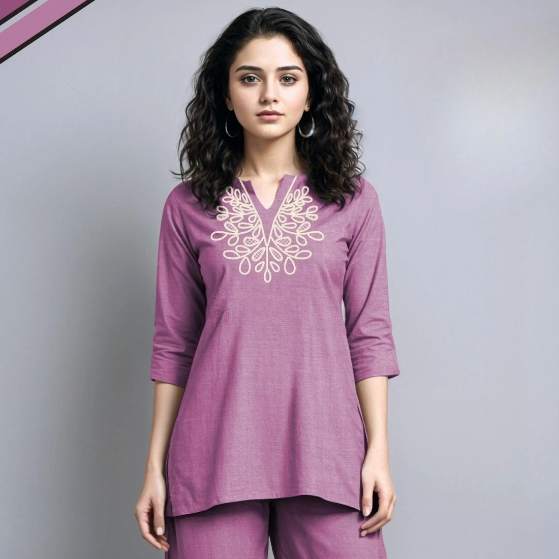 Women Pink Printed Pure Cotton Night suit