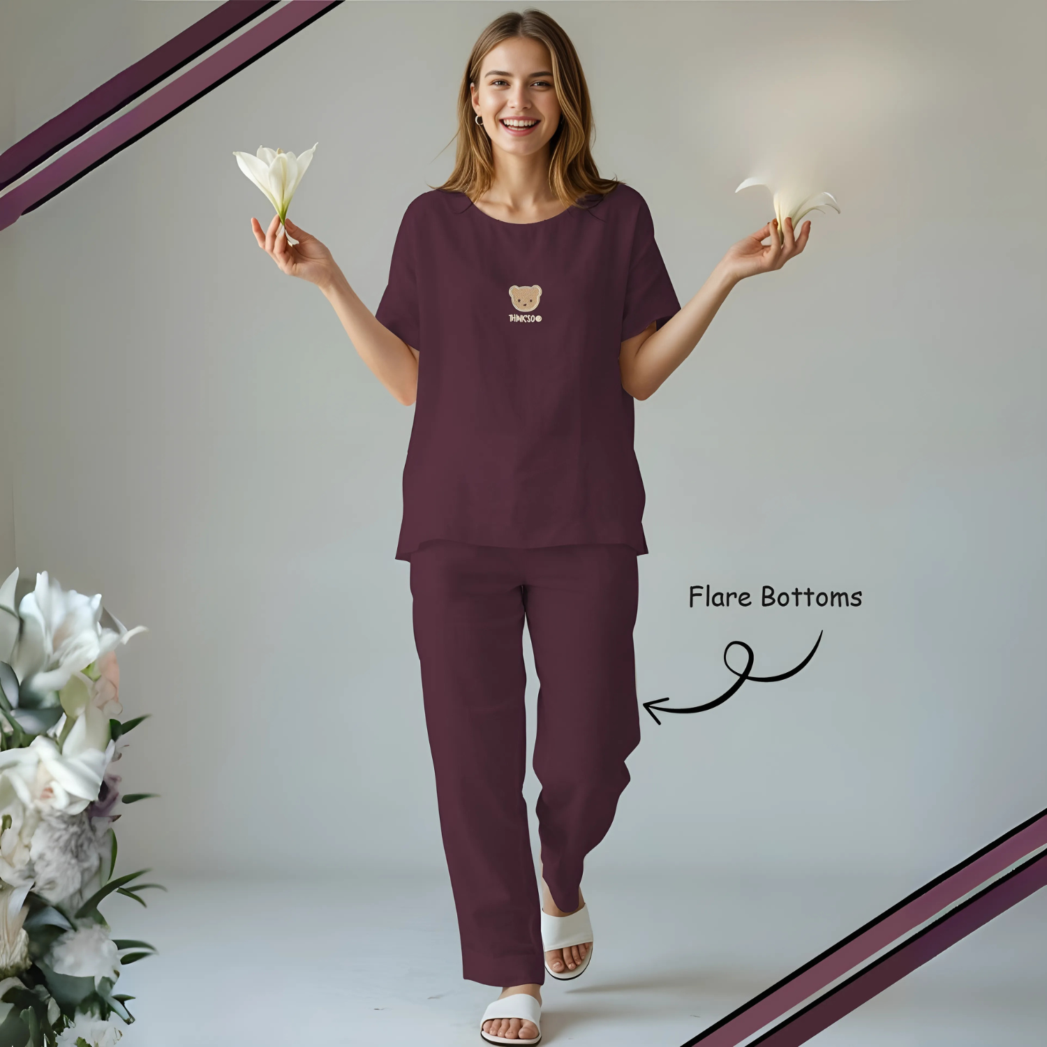 Ladies Pure Cotton Night Suit