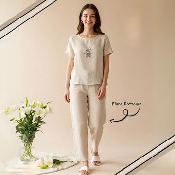 Fawn Women Pure Cotton Top & Pajama Night Suit