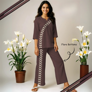 Purple Color Women  Cotton Top & Pyjama Night Suit
