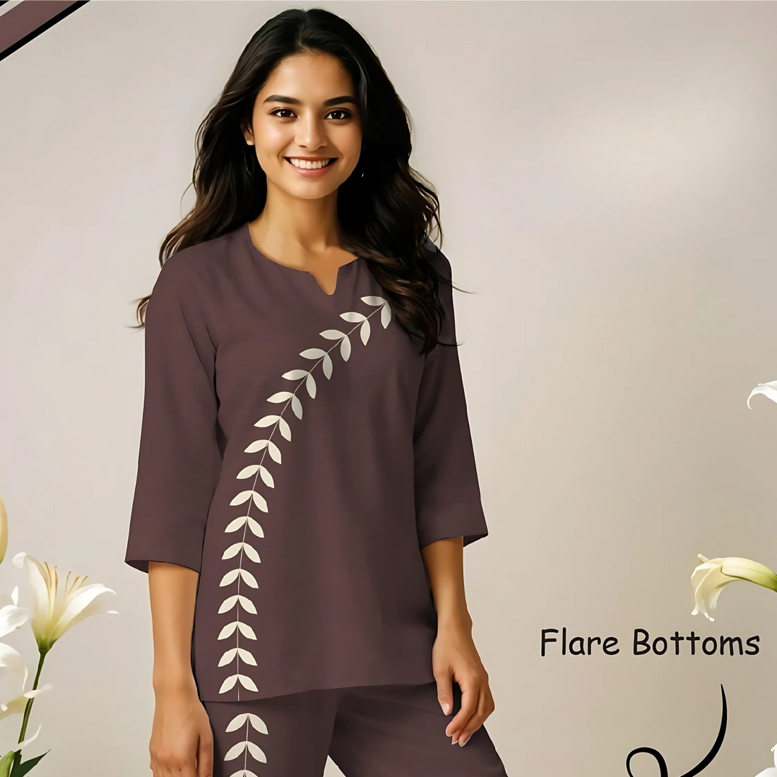 Purple Color Women  Cotton Top & Pyjama Night Suit