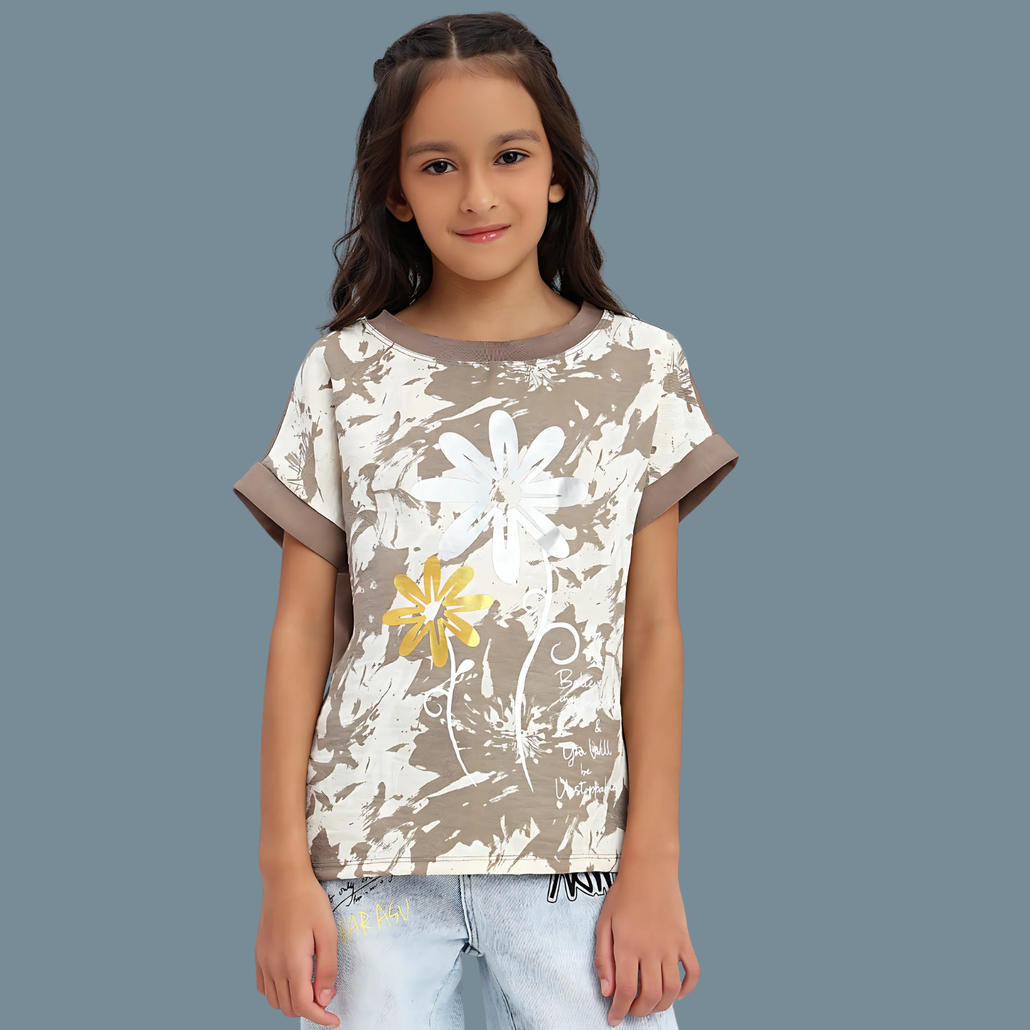 Girl Sunflower Graphic Cute Short Sleeve Top
