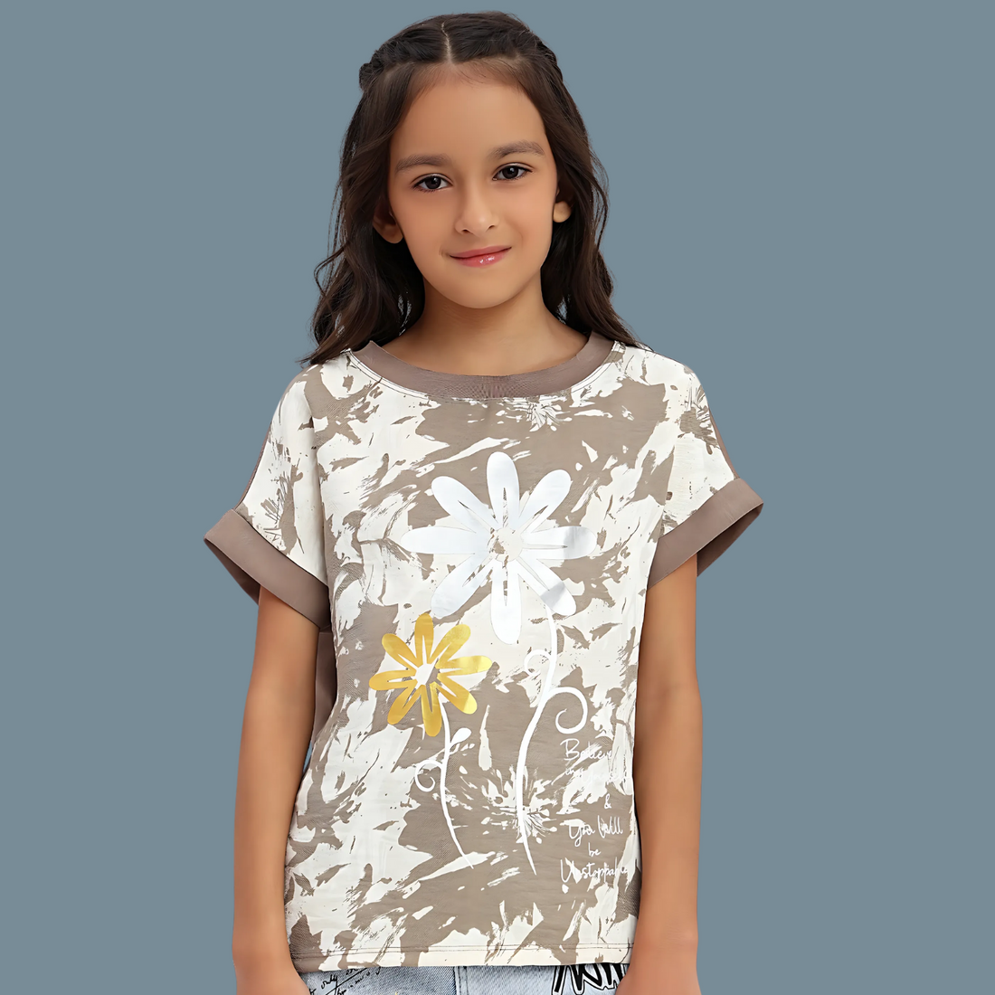 Girl Sunflower Graphic Cute Short Sleeve Top