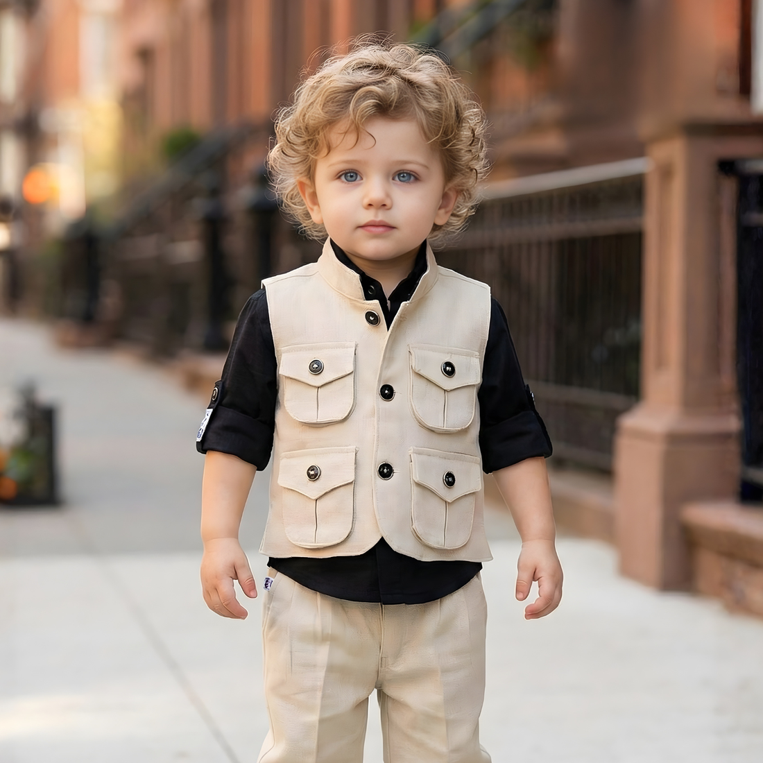 Trendy Three-Piece Boys Set with Jacket, & Shirt Pant