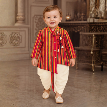 Boys Ethnic Wear Red kurta Dhoti Set