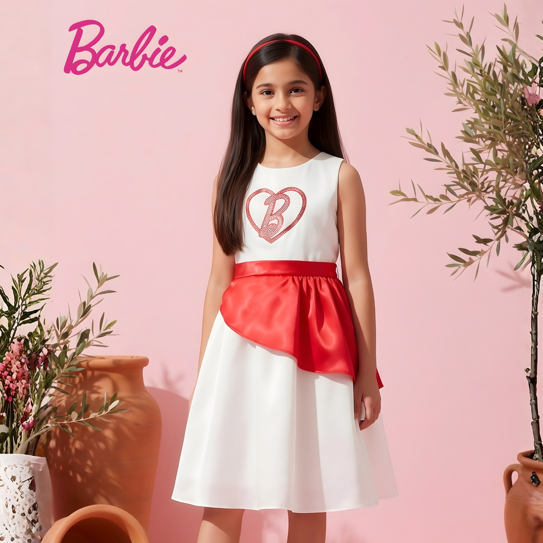 Girls Barbie  Stylish Girls Party Wear Frock
