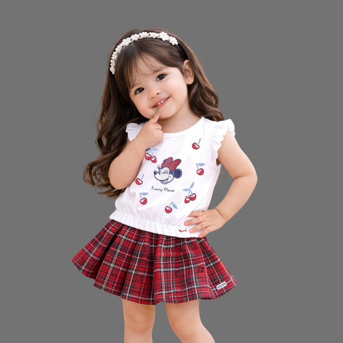 White Stylish Knee Length Skirt Top