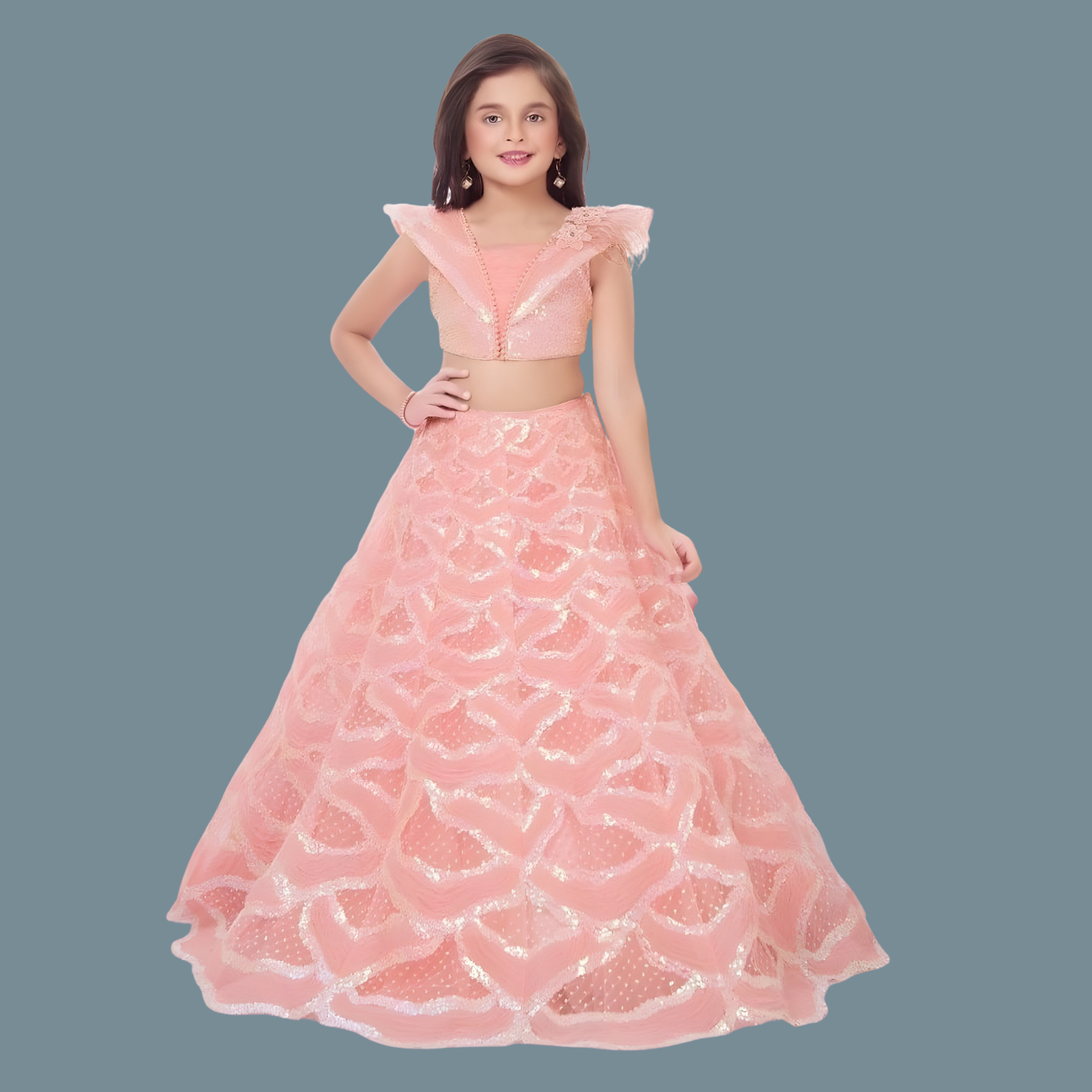 Pink Silk Sleeveless Lehenga Choli With Dupatta