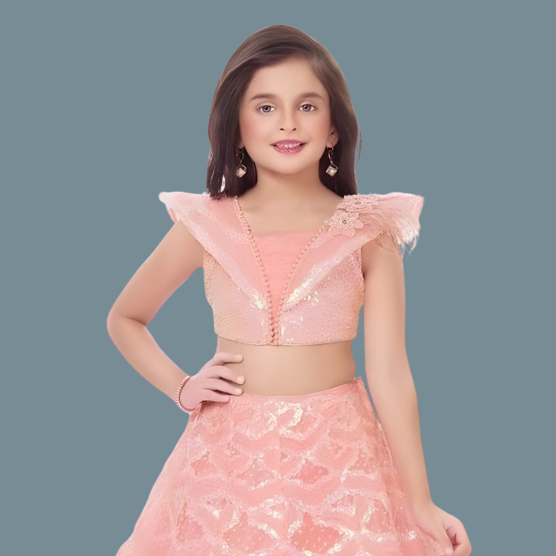 Pink Silk Sleeveless Lehenga Choli With Dupatta