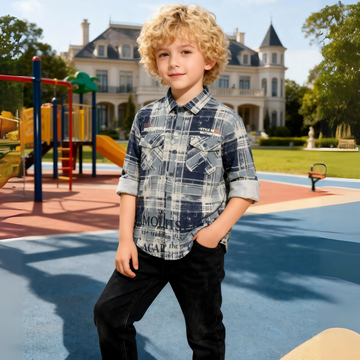 Boys All Over Printed Regular Fit Shirt