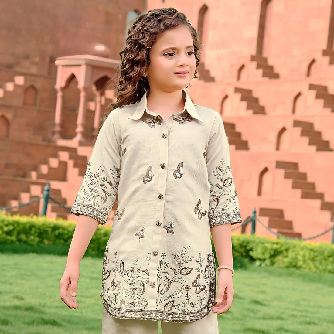 Girls Printed Plazo-Set