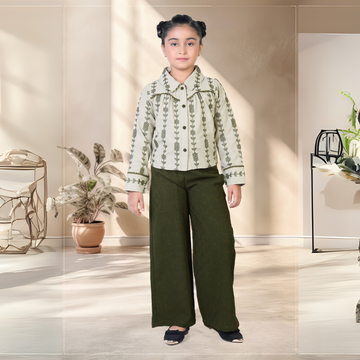 Green Colour Western Plazo Set