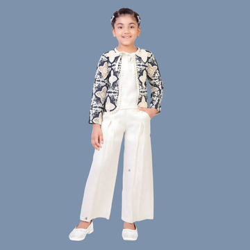 Blue Stylish Girls Top & Bottom Set