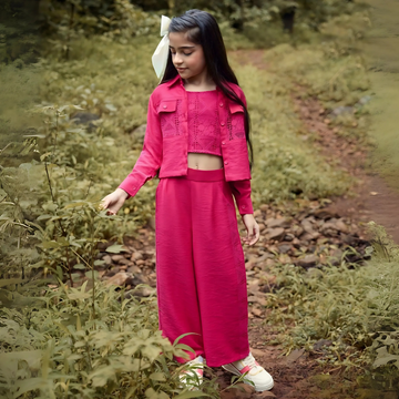 Girls Stylish Western Party Wear  Palazzo Pant Set