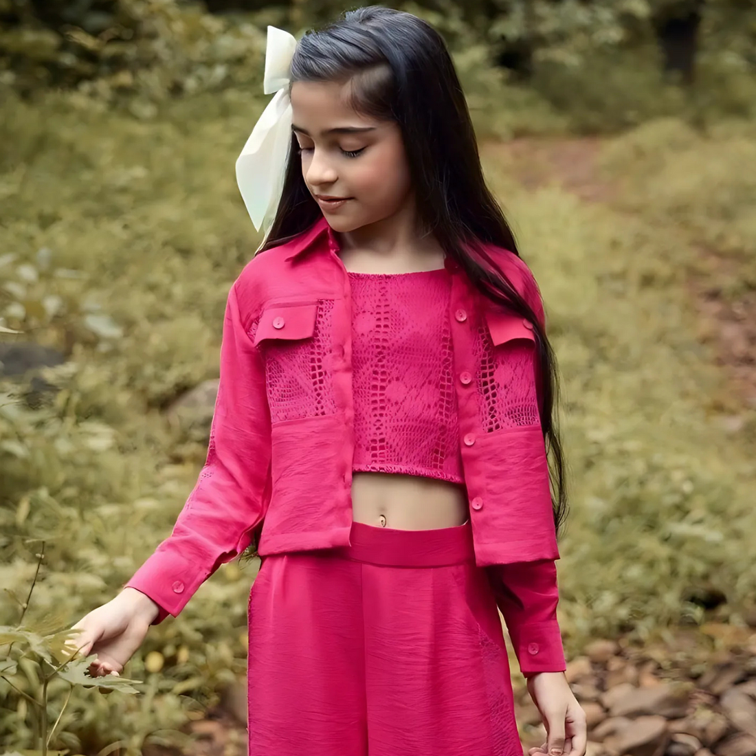 Girls Stylish Western Party Wear  Palazzo Pant Set