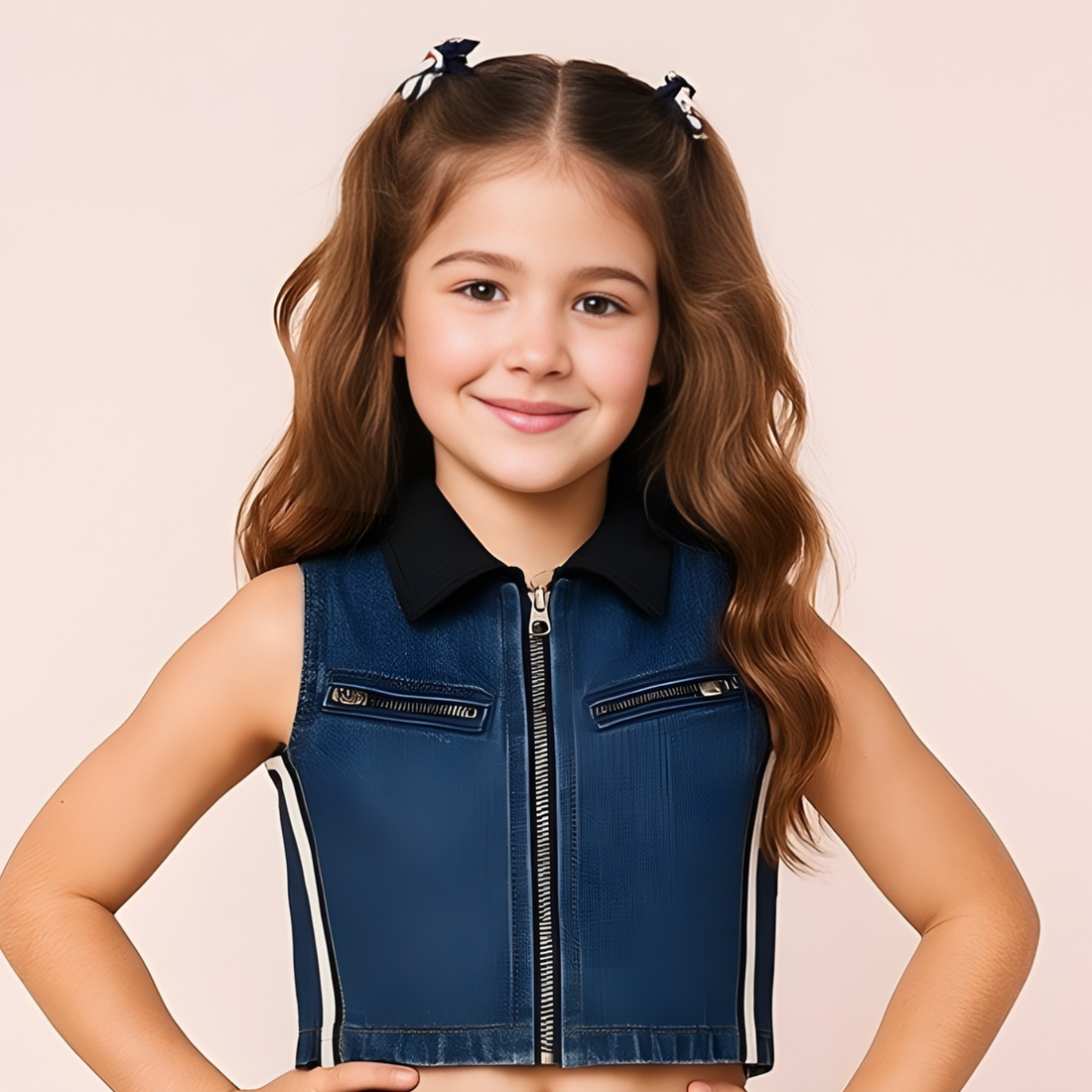 Stylish Denim Co-ord Set For Girls