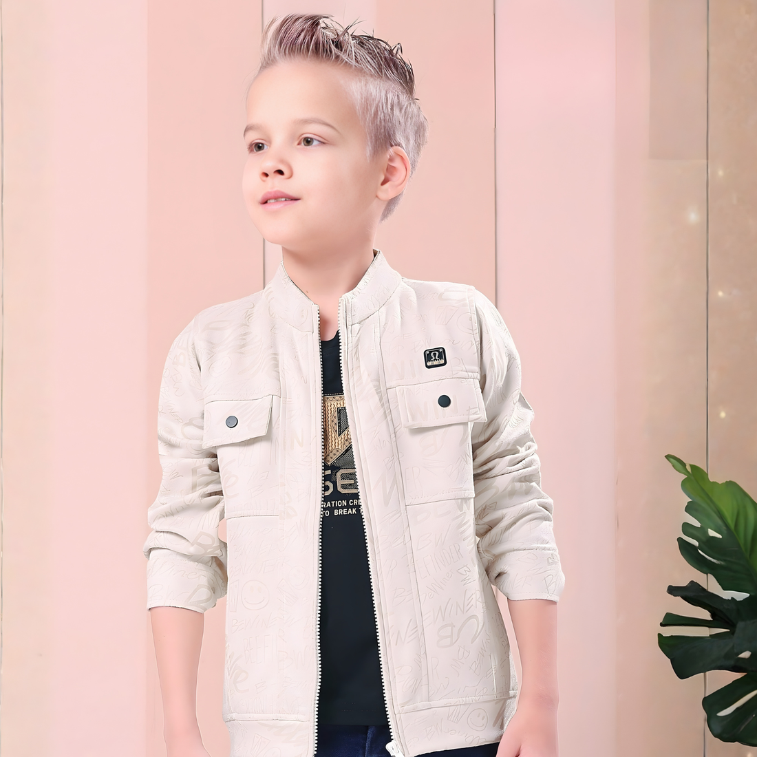 Boys Trendy Party Wear Jacket And T-Shirt