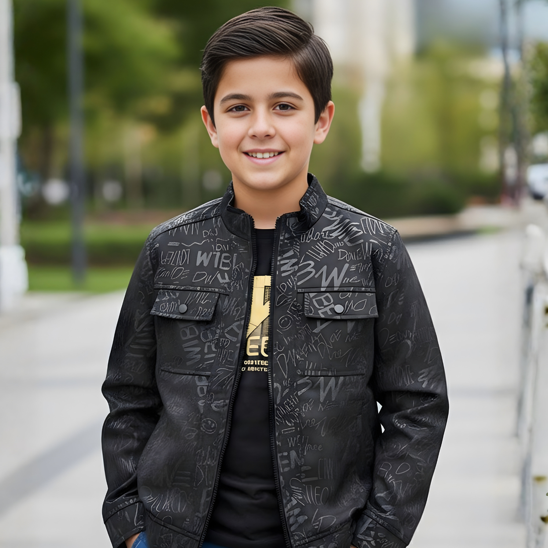 Boys Trendy Party Wear Jacket And T-Shirt