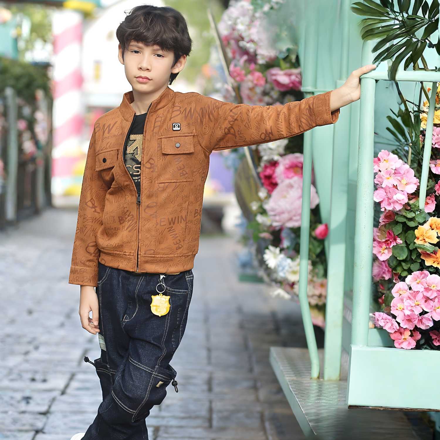 Boys Trendy Party Wear Jacket And T-Shirt