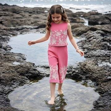 Pink Girl's Stylish Co-Ord Set
