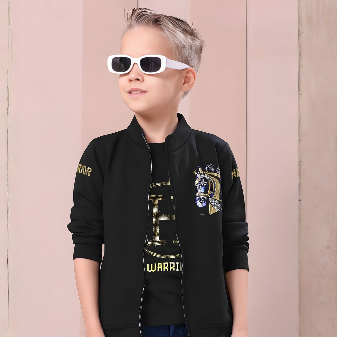 Boys Trendy Party Wear Jacket And T-Shirt