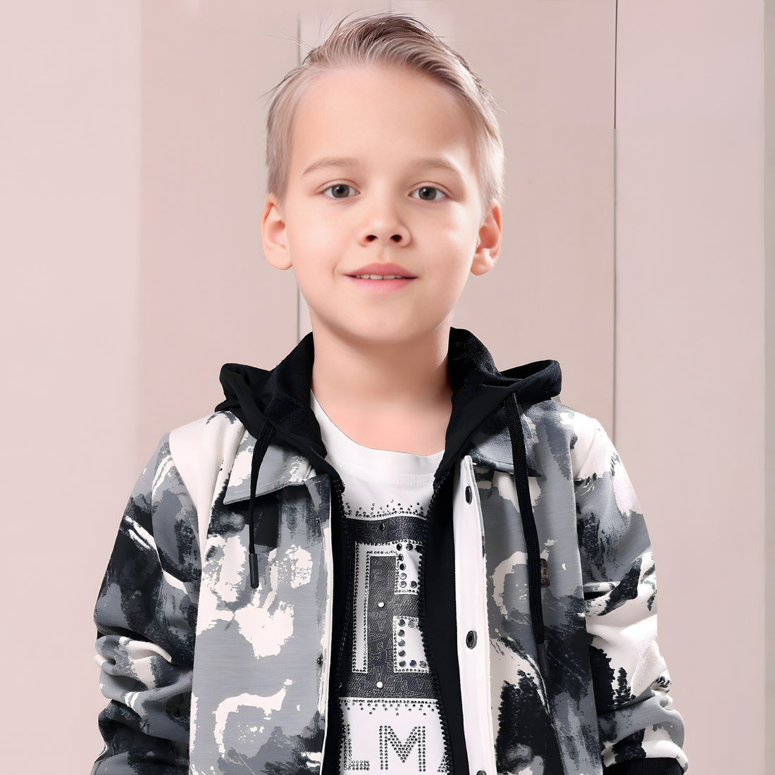 Boys Trendy Party Wear Jacket And T-Shirt