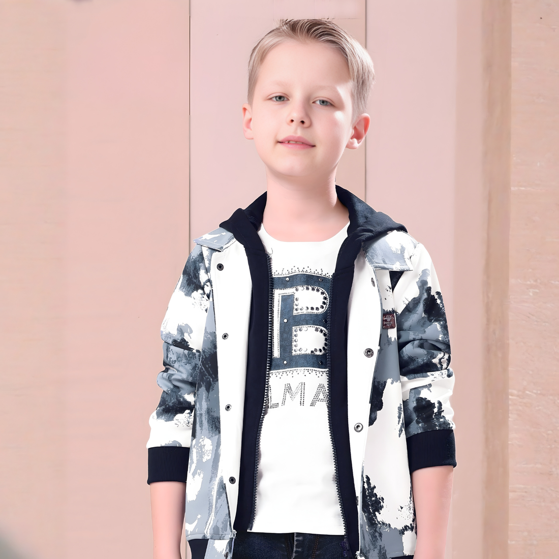 Boys Trendy Party Wear Jacket And T-Shirt