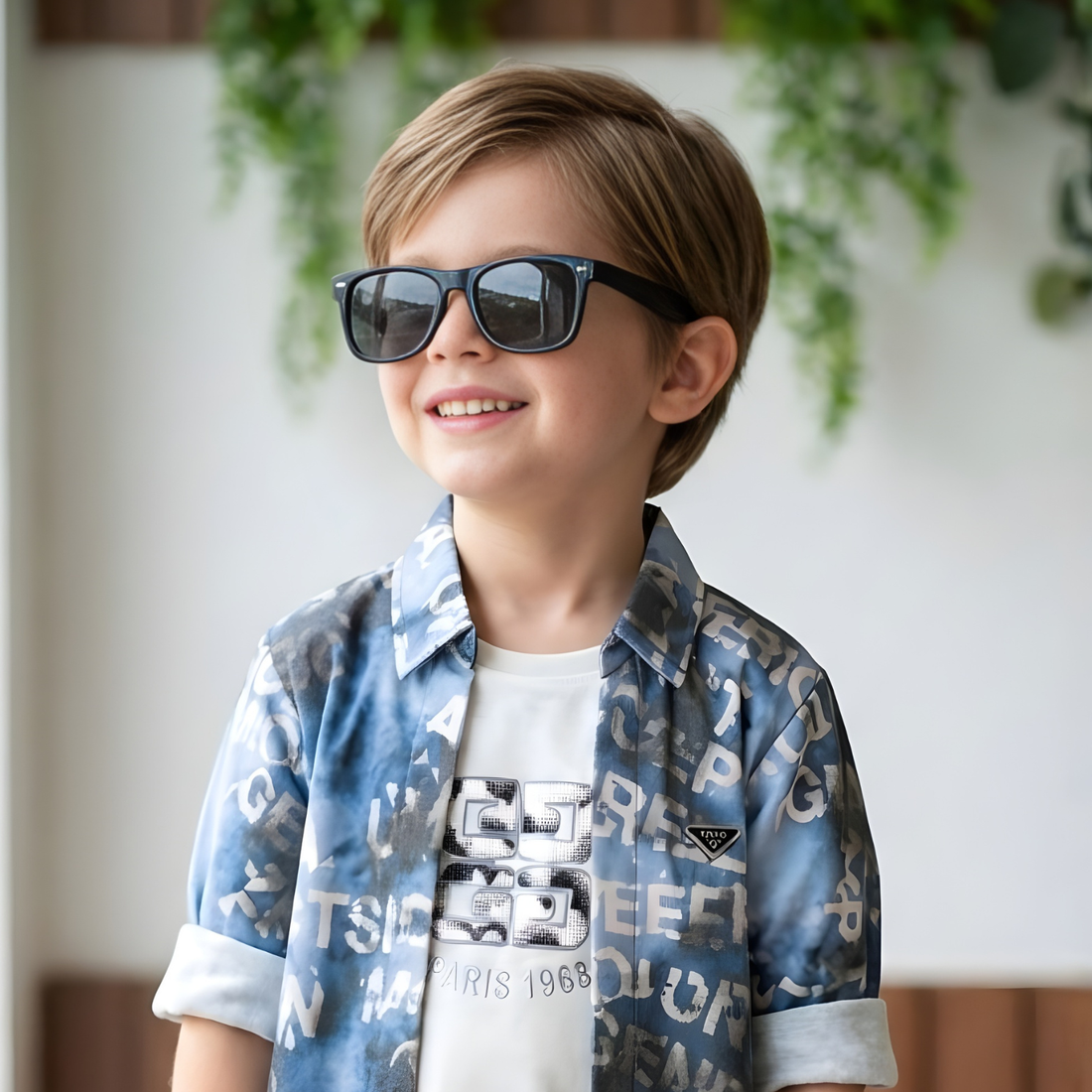 Boys Half Sleeve Cotton T-Shirt With Jacket