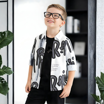 Trendy Black & White Typography Print T-Shirt