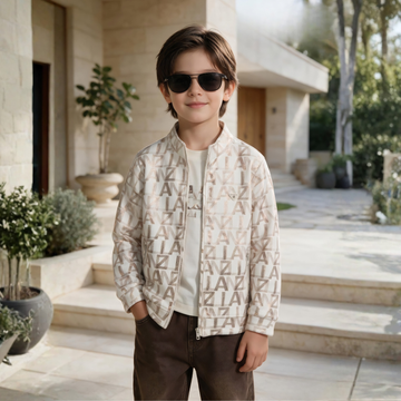 Brown Stylish Jacket & T-Shirt For Boys