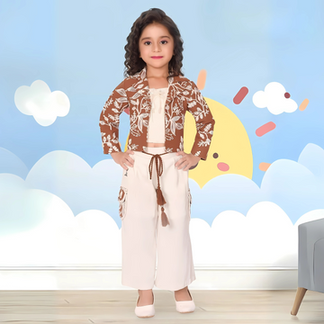 Rust Floral Printed Top and Palazzo Set