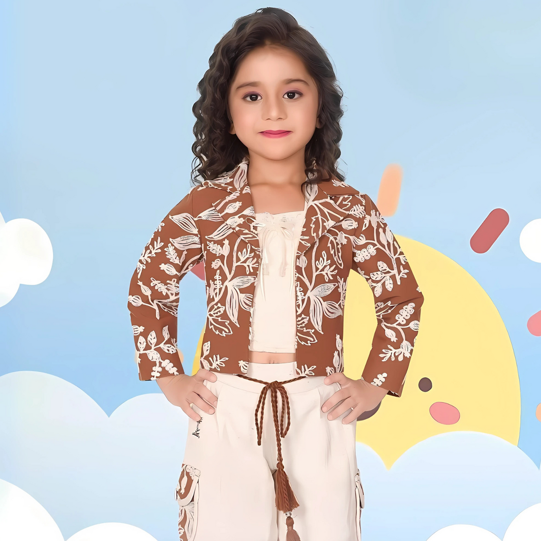 Rust Floral Printed Top and Palazzo Set