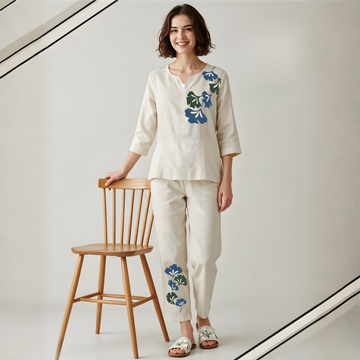 Fawn Stylish Floral Printed Night Suit Set