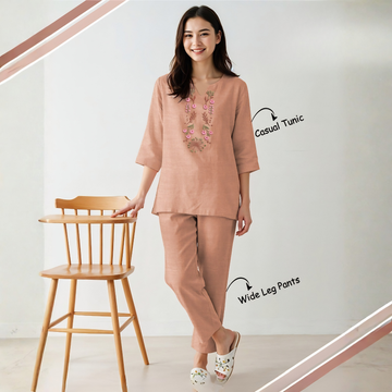 Stylish Peach Night Suit For Women