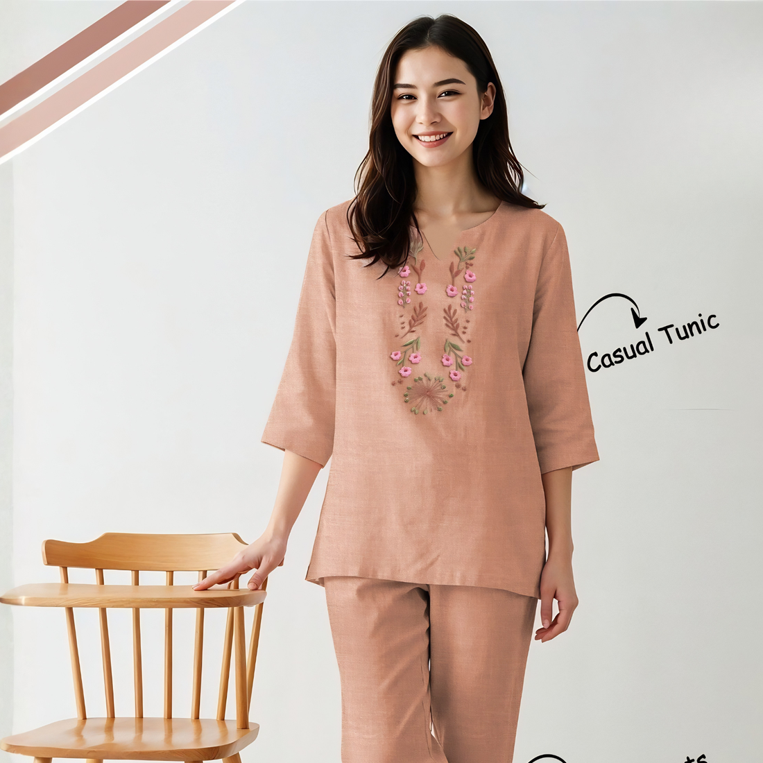 Stylish Peach Night Suit For Women