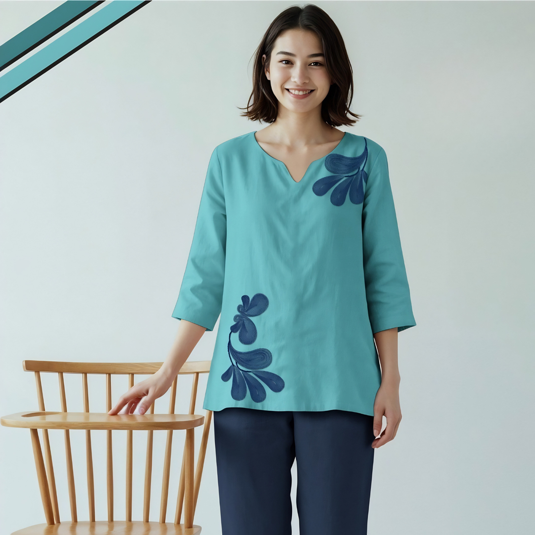Women Green Round Neck Night Suit