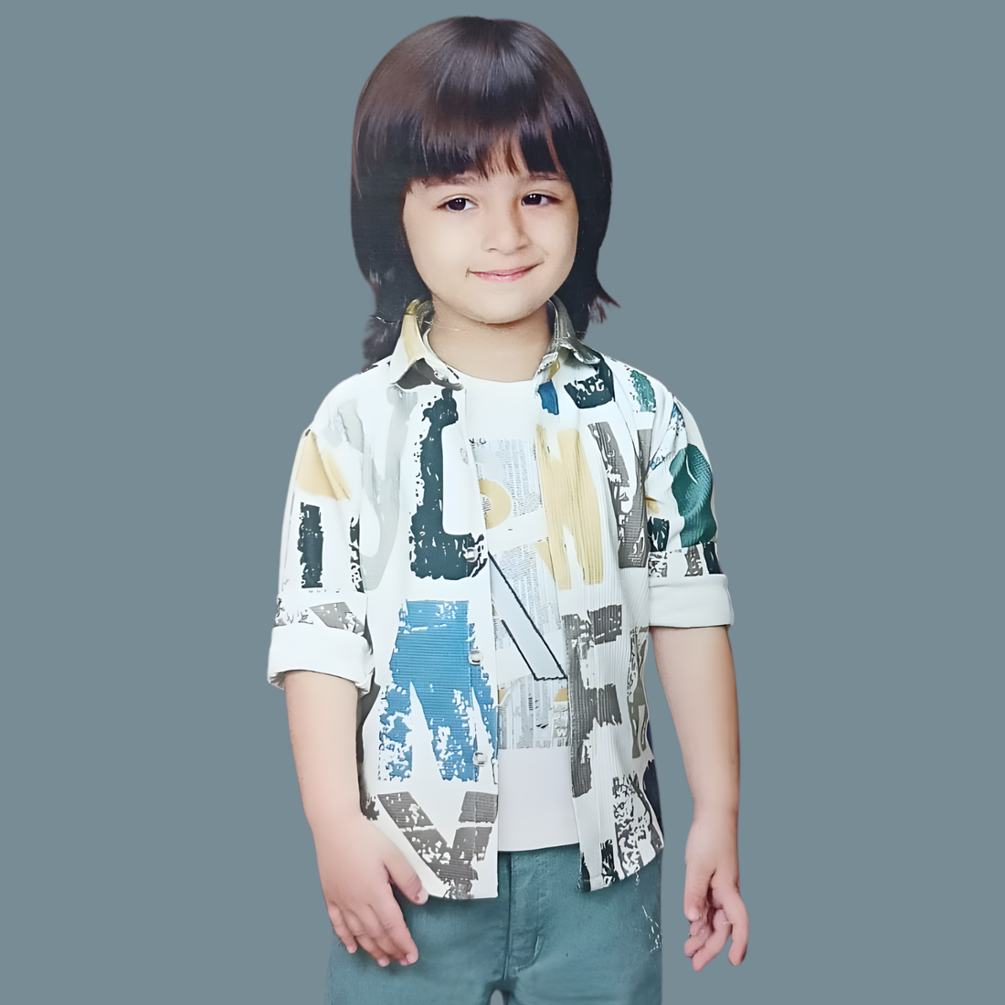 Boys 3-Piece Set Full Sleeve Printed Blazer, T-Shirt & Pants