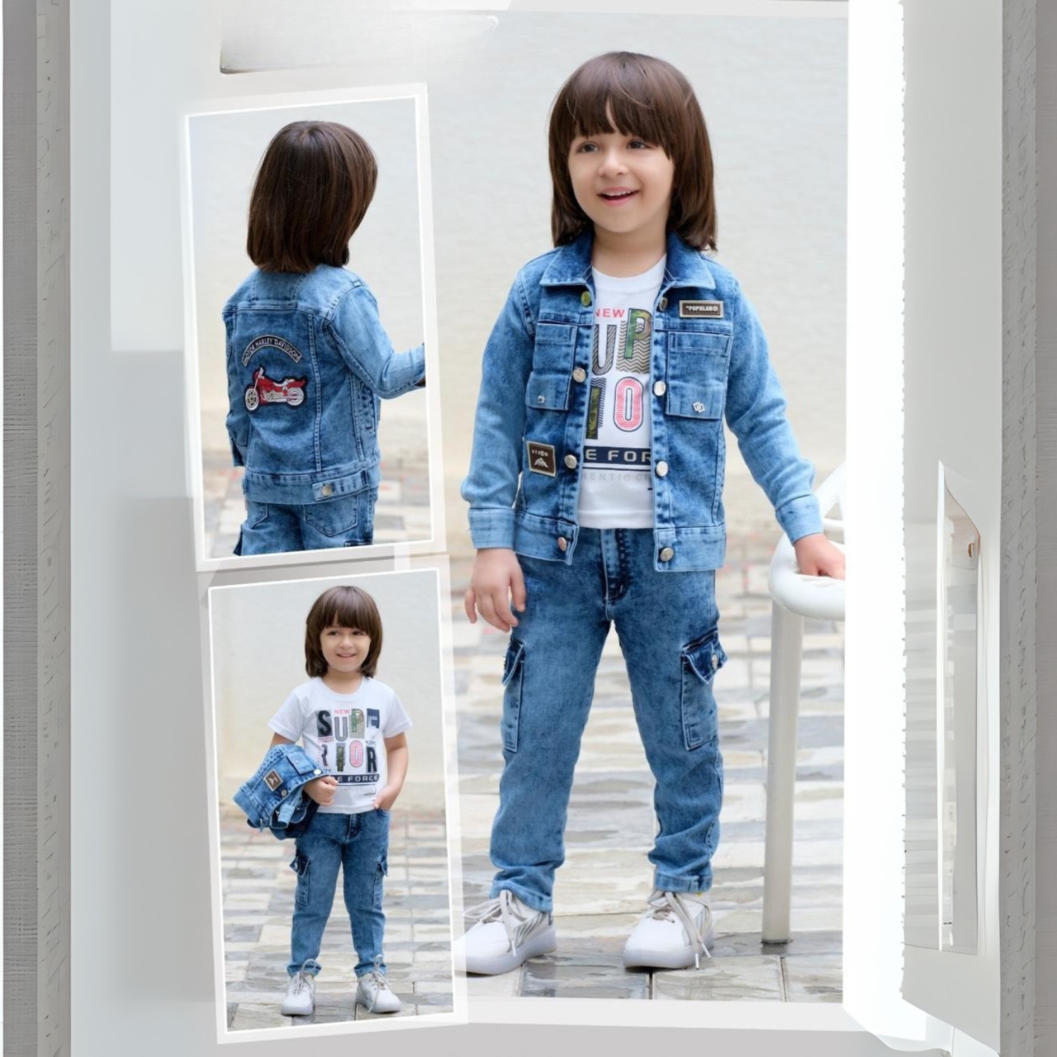 Boys Stylish Denim Jacket And Jeans Trendy Outfit
