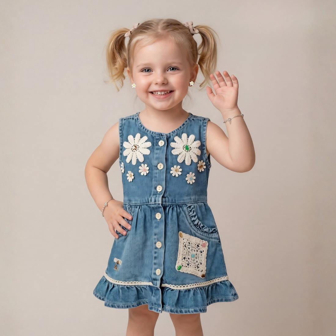 Baby girl Denim Sleeveless Frock