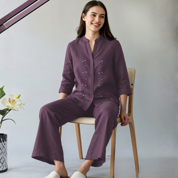 Women's Elegant Printed Night Suit Set