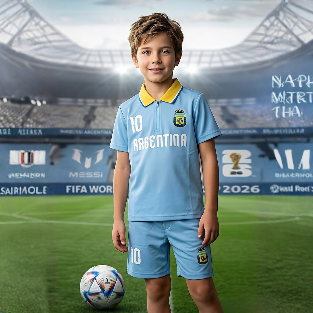Boys Blue Argentina Printed - Shorts Set