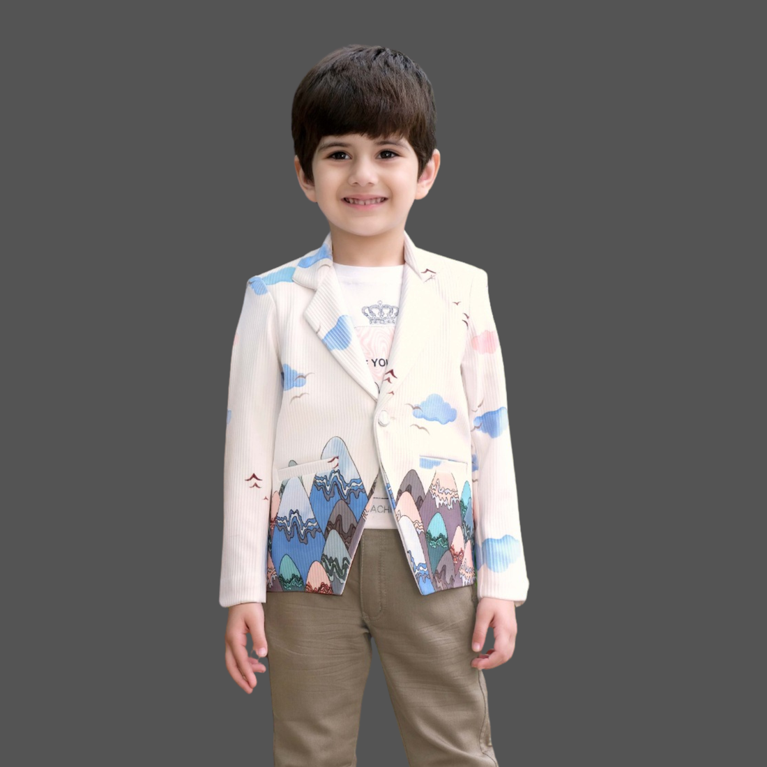 Blue Boys Festive & Party Blazer And Pant Set
