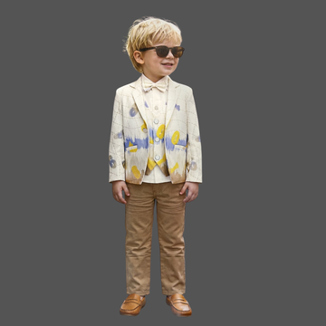 Khaki Boys Festive & Party Blazer And Pant Set