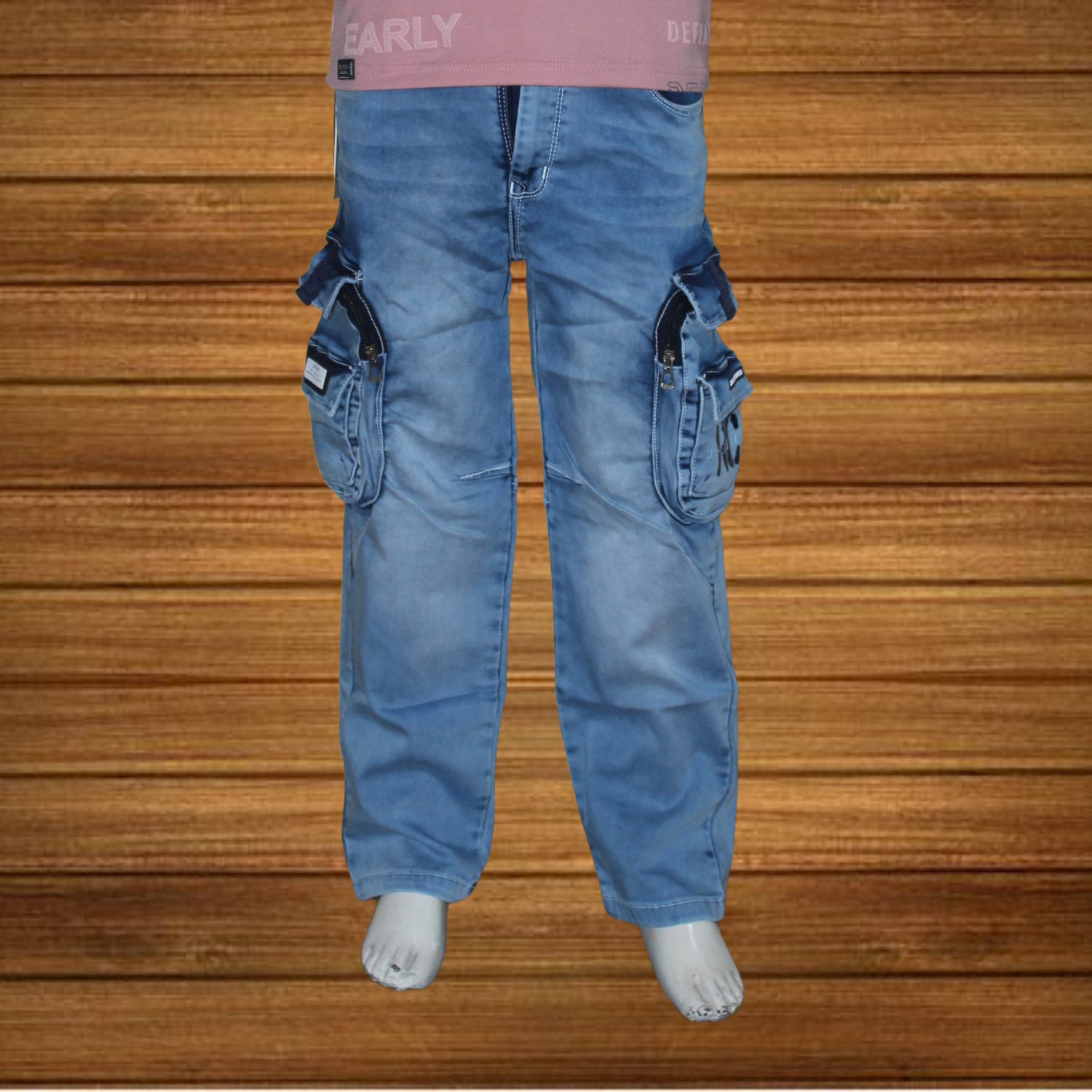 Light Blue washed cargo jeans