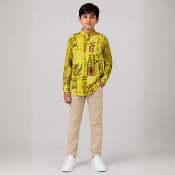 Stylish Printed Casual Shirt Slim Fit Shirt For Boys