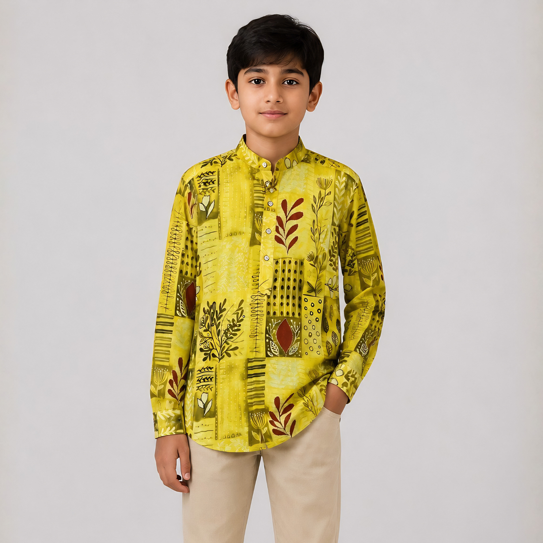 Stylish Printed Casual Shirt Slim Fit Shirt For Boys