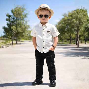 Boys Stylish Regular Fit Plain Shirt