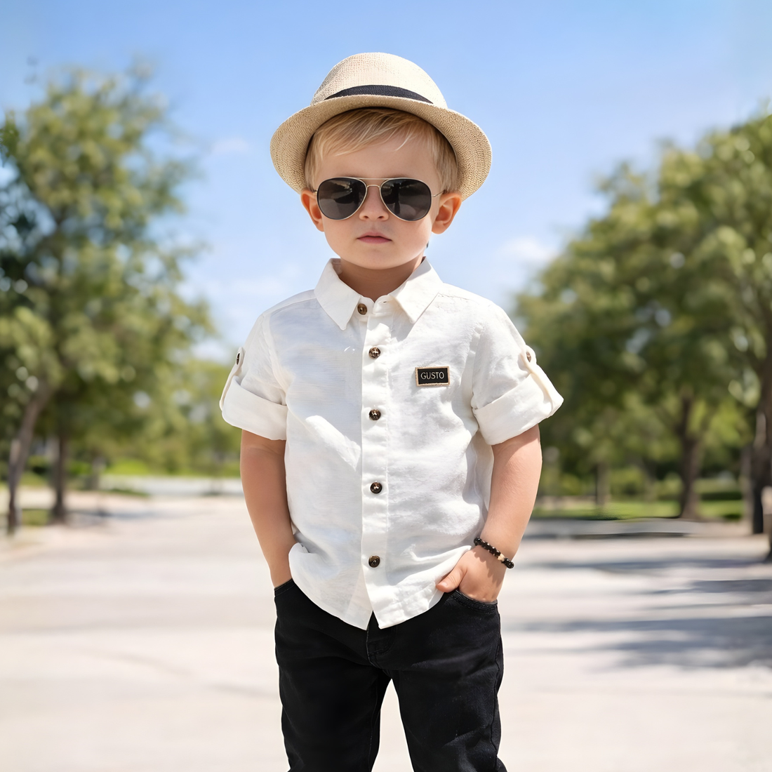 Boys Stylish Regular Fit Plain Shirt