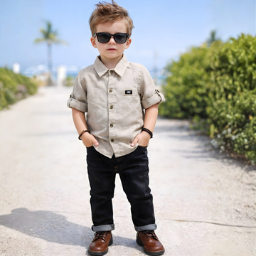 Boys Stylish Regular Fit Plain Shirt